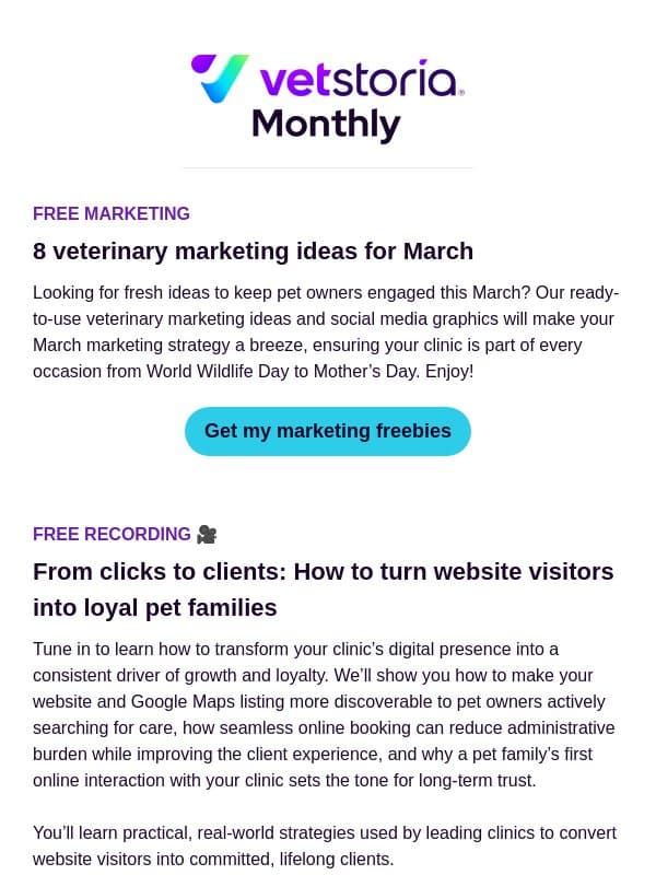 adam, here's how to turn website visitors into loyal clients ๐ email from Vetstoria