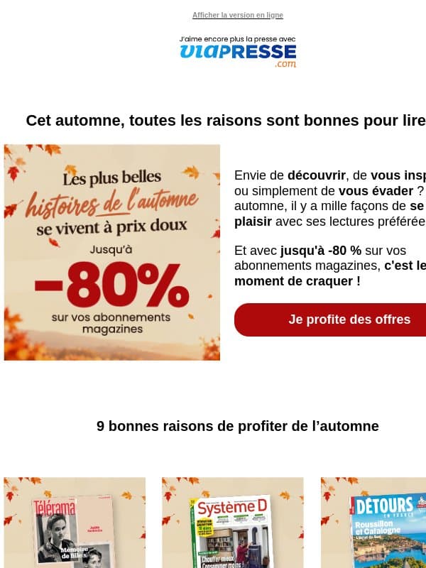 🍂 Un petit plaisir pour l'automne ? email from Viapresse