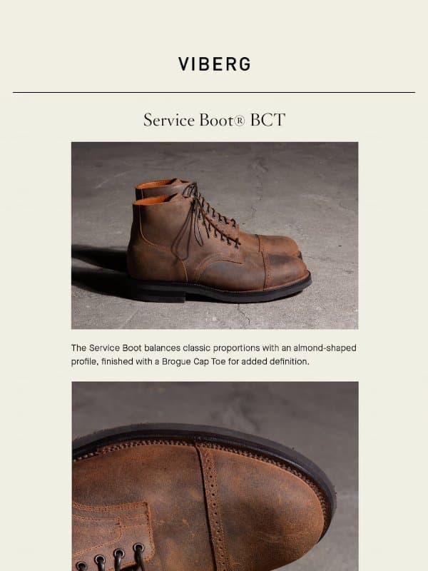 Service Boot® BCT - Rawhide Waxed Leather email from Viberg Boot