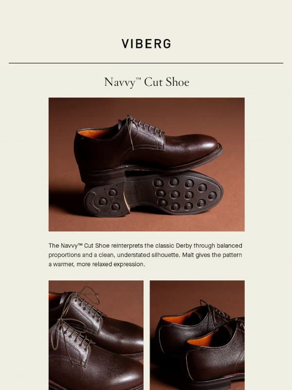 Navvy™ Cut Shoe - Malt Hatch Grain Calf email from Viberg Boot