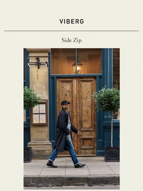 Side Zip - Black Hatch Grain Calf email from Viberg Boot