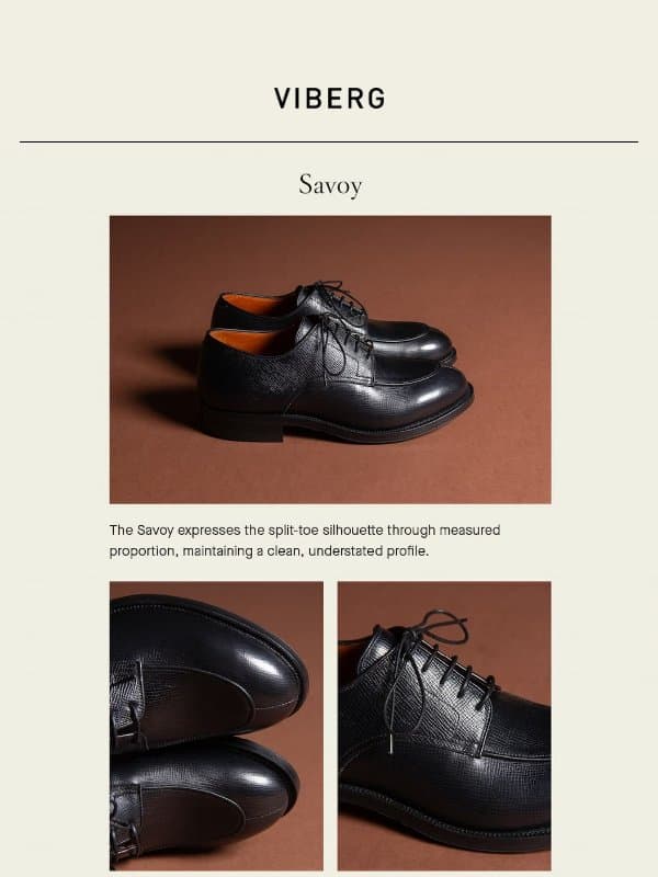 Savoy - Black Hatch Grain Calf email from Viberg Boot