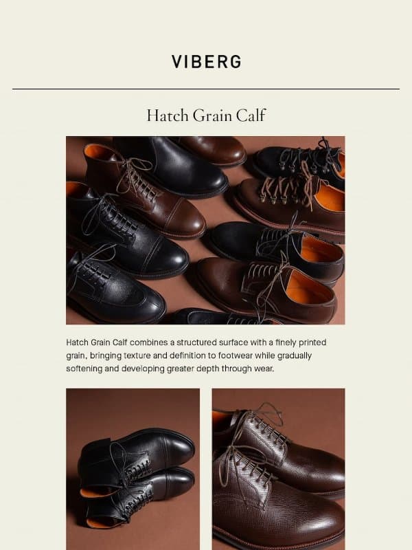 Hatch Grain Calf email from Viberg Boot