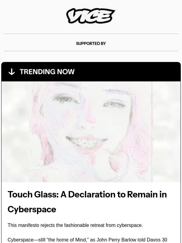 Touch Glass email from Vice Media