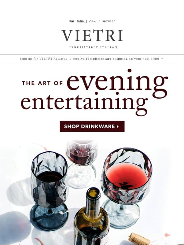 Time to refresh the bar! email from VIETRI