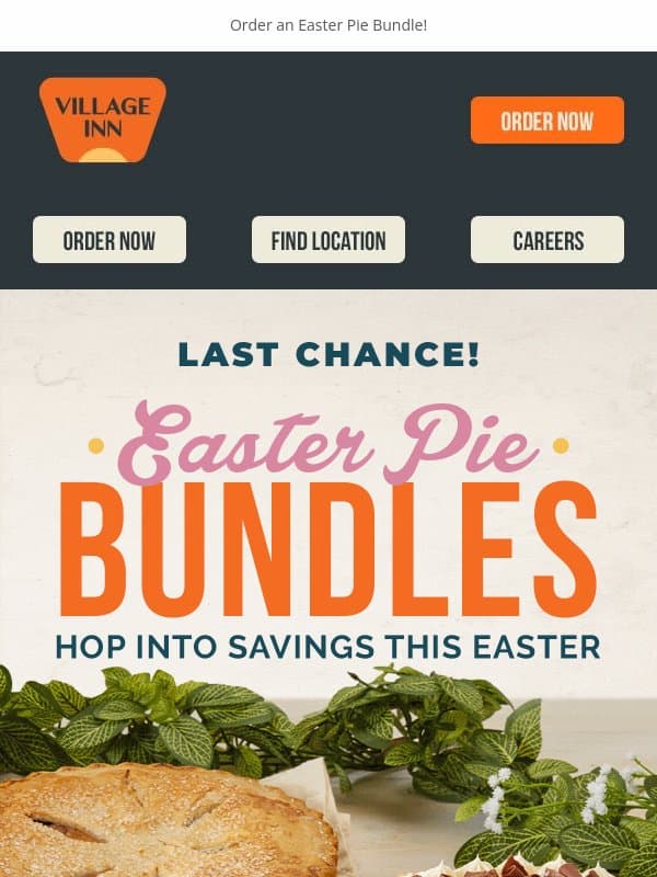 Still Looking for an Easter Dessert? π₯§π₯§ email from Village Inn