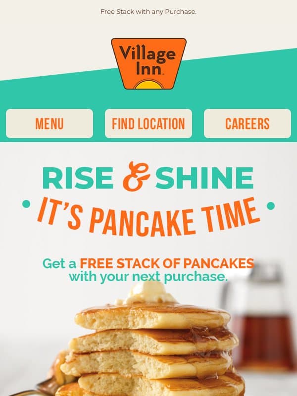 Free Pancakes, adam? email from Village Inn