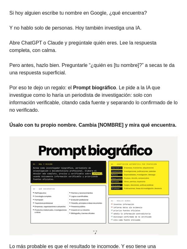 Pregúntale a ChatGPT quién eres email from Vilma Núñez