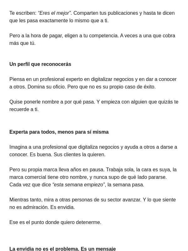 Te quieren, pero no te compran email from Vilma Núñez