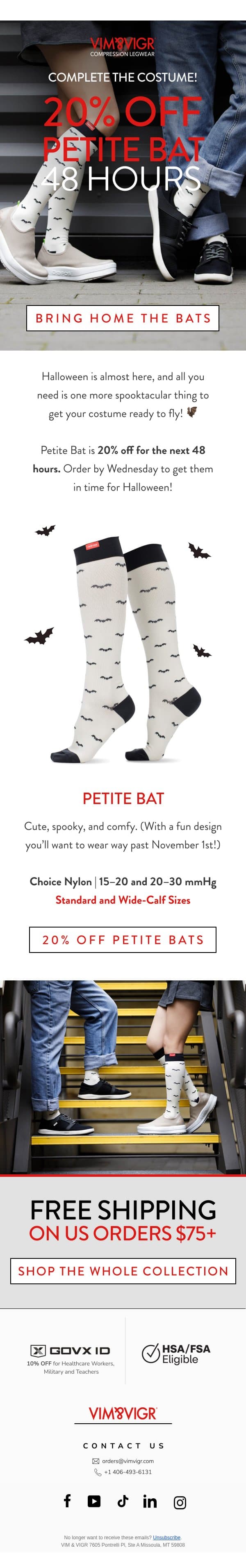 Flash Sale! 20% off Petite Bat 🦇 email from vim & vigr screenshot