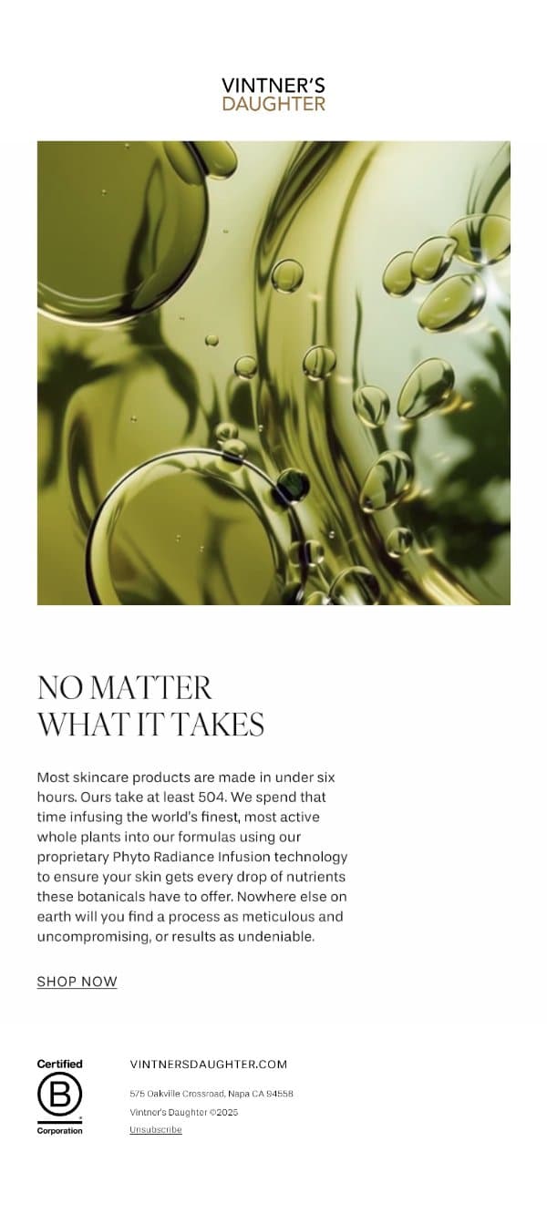 How We Achieve Real Results email from Vintner's Daughter screenshot