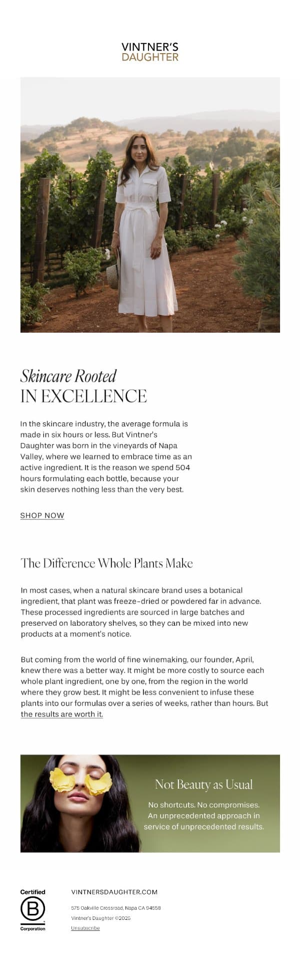 What Winemaking Teaches Us About Skincare email from Vintner's Daughter screenshot
