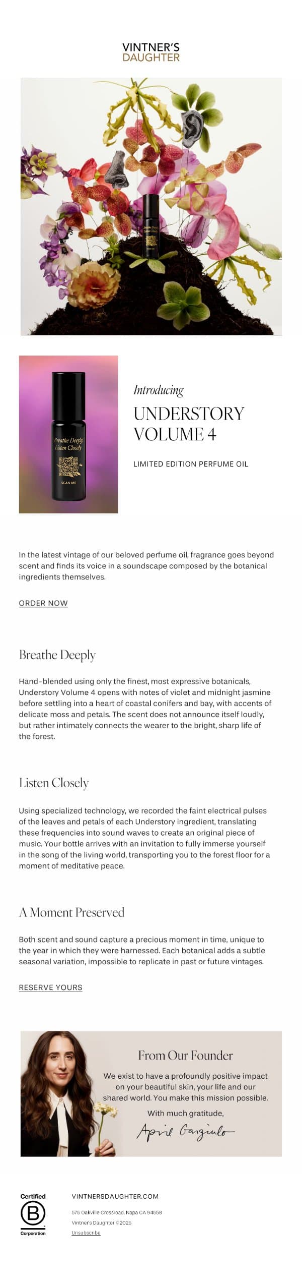 Introducing Understory Volume 4 email from Vintner's Daughter screenshot