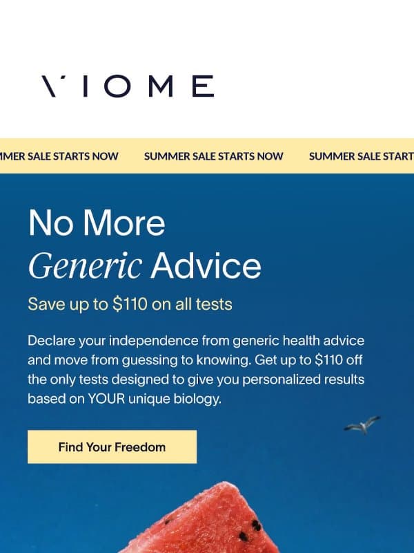 🎆 Declare your independence from generic advice email from Viome