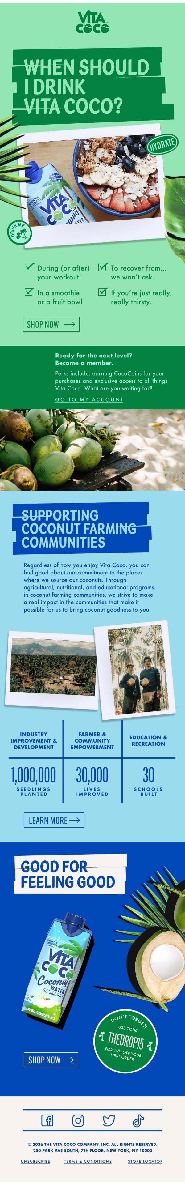 Get that feel good fuel. email from Vita Coco Pressed screenshot