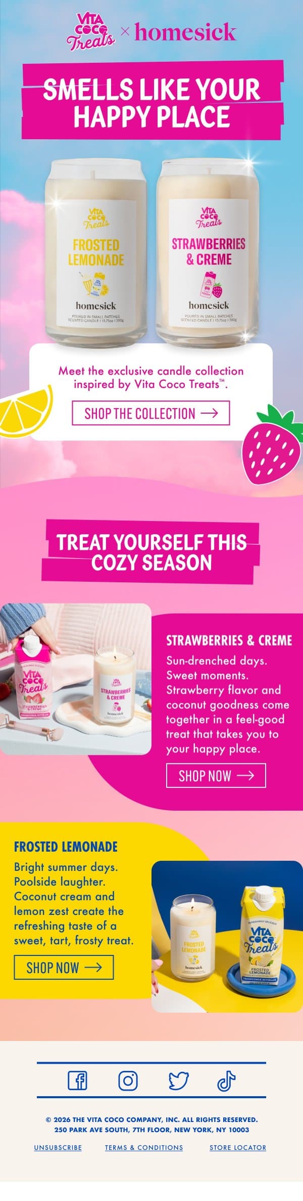 Your favorite Treats, but make it a candle 🕯️ email from Vita Coco Pressed screenshot