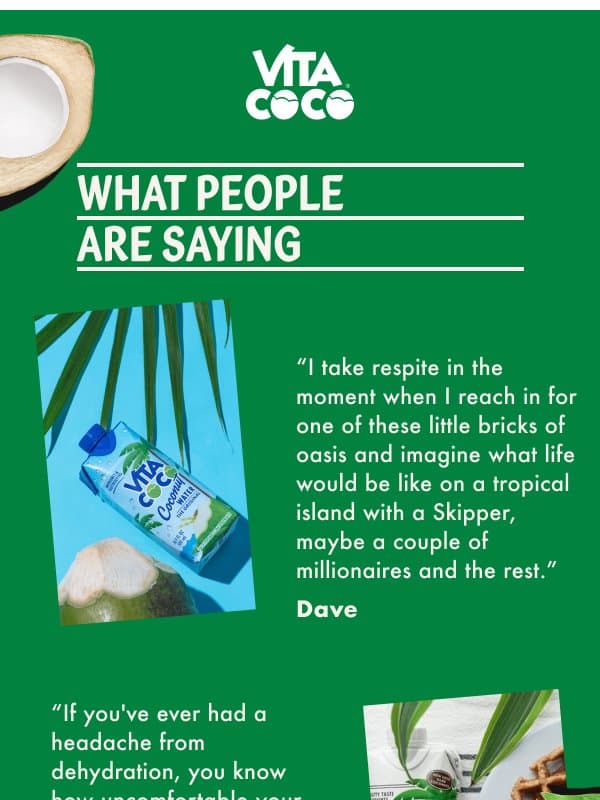 Our ears are ringing... email from Vita Coco Pressed