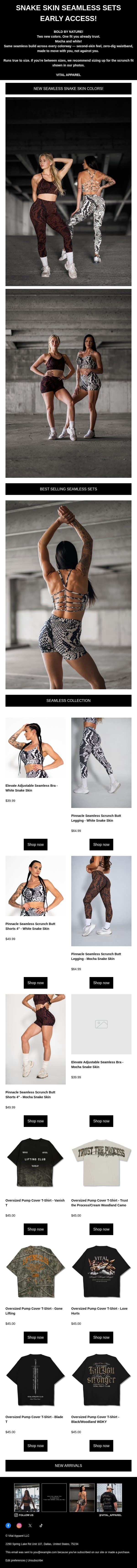 EARLY ACCESS ALERT π email from Vital Apparel screenshot