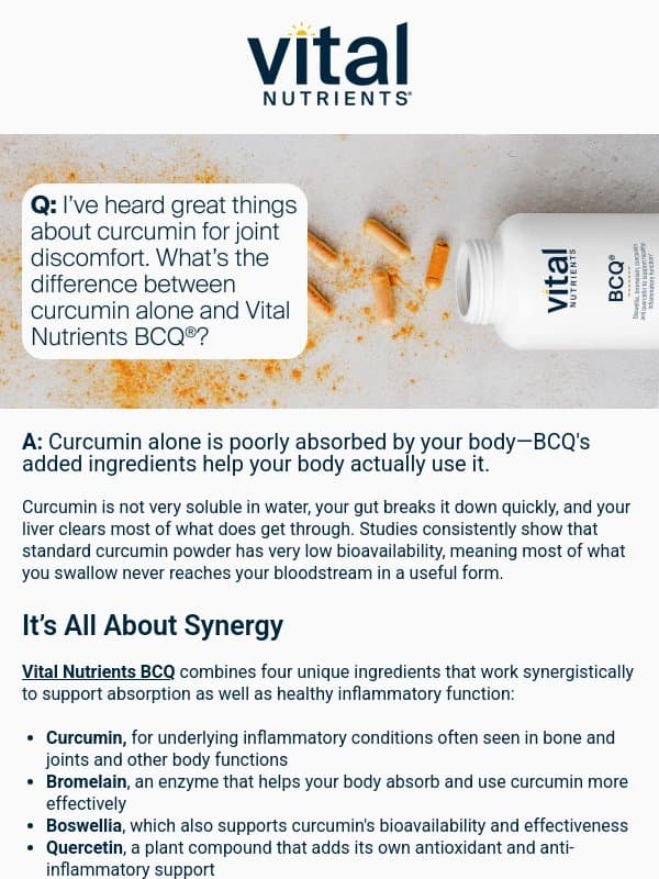 A fan-favorite formula, explained email from Vital Nutrients