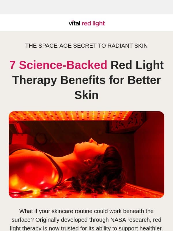 7 Ways Red Light Works On Your Skin π΄ email from Vital Red Light