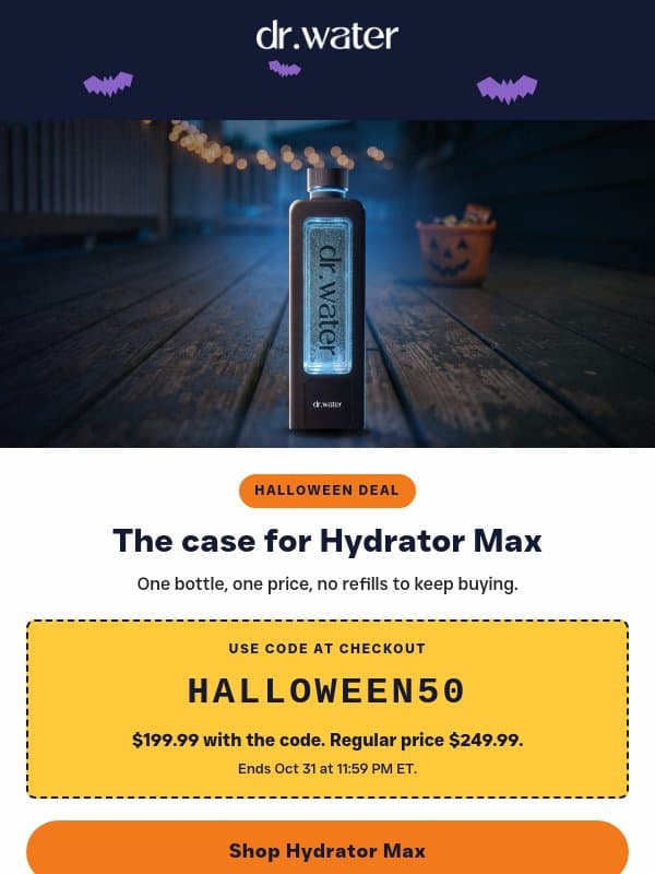 The case for Hydrator Max email from Vitalbloom Inc