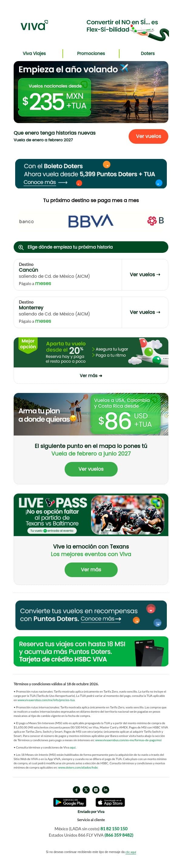 😎Año nuevo. Modo avión. ✈️ email from Viva Aerobus screenshot