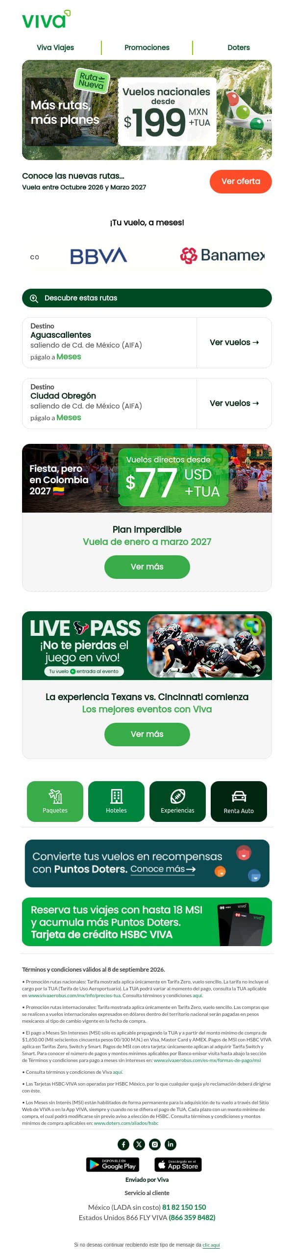 Nuevas rutas, a los mejores precios✈️ email from Viva Aerobus screenshot