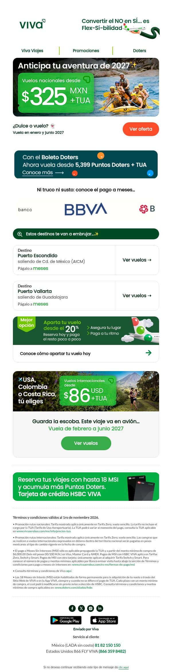 🎃¡Disfrázate de viajero!😎 email from Viva Aerobus screenshot