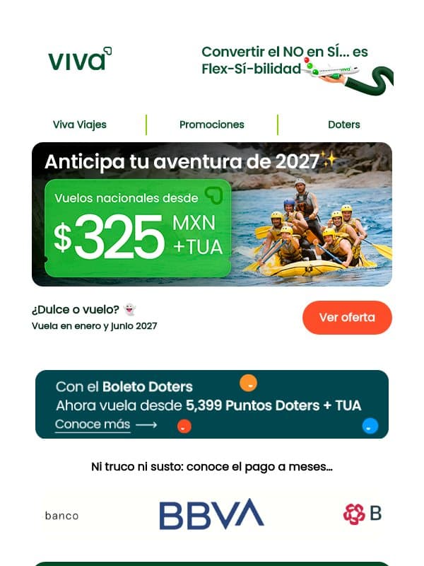πΒ‘DisfrΓ‘zate de viajero!π email from Viva Aerobus