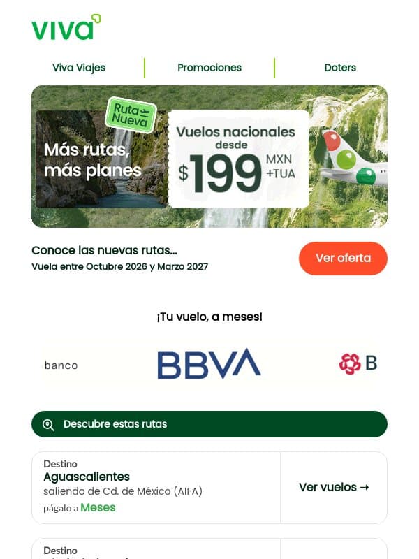 Nuevas rutas, a los mejores precios✈️ email from Viva Aerobus