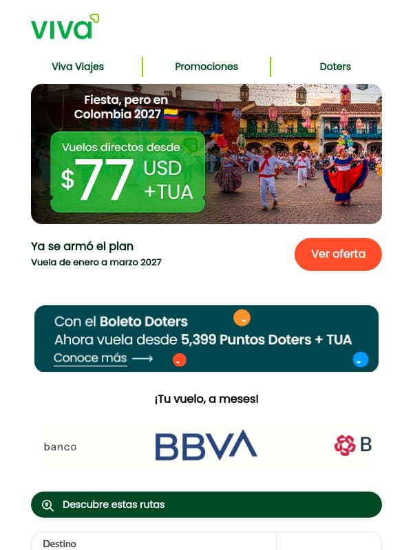 ĀæNos lanzamos a Colombia? āļø email from Viva Aerobus
