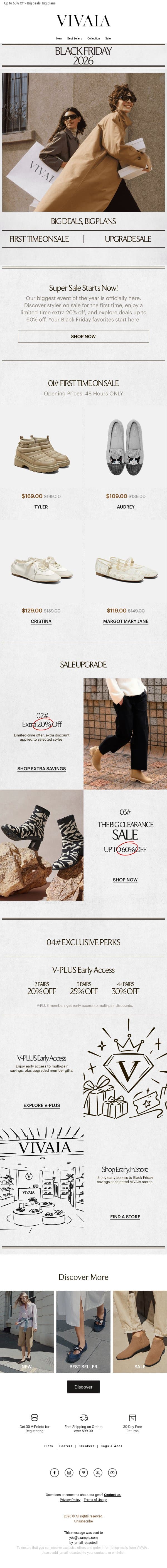 Black Friday | The Biggest Sale of the Year Starts Now email from VIVAIA screenshot