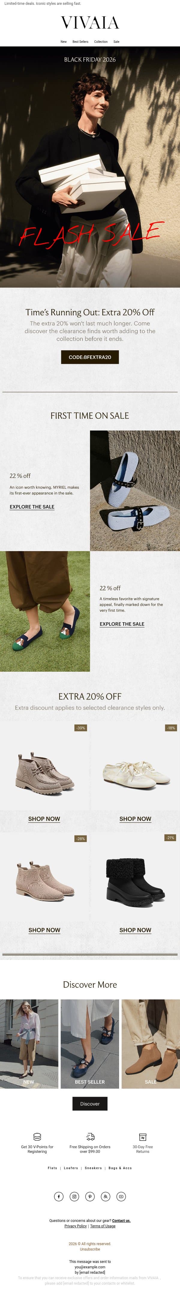 FLASH SALE ⚡ Here Now, Gone Soon email from VIVAIA screenshot