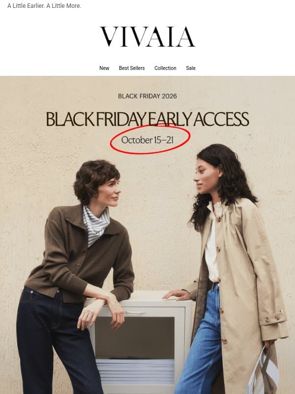 Early Access | Our Black Friday Begins With You email from VIVAIA