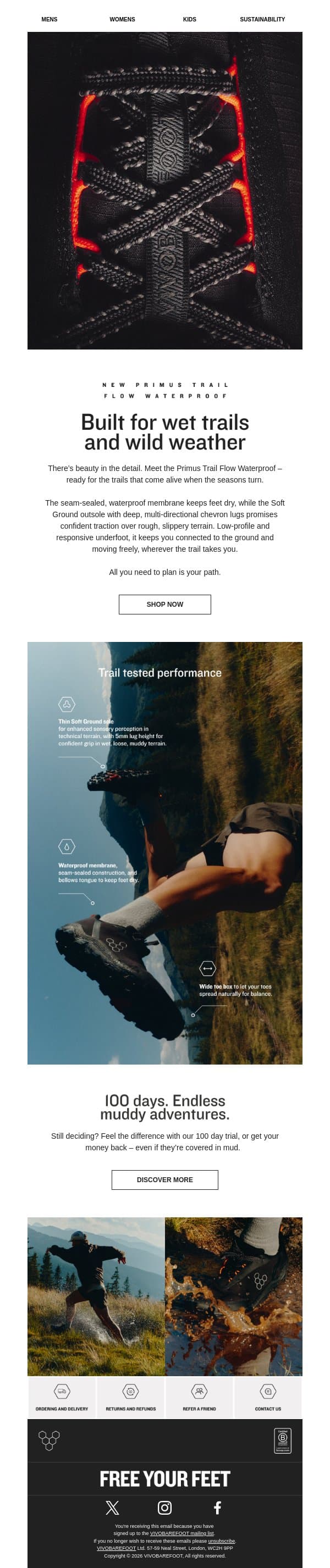 Meet the NEW Primus Trail Flow Waterproof email from Vivobarefoot screenshot