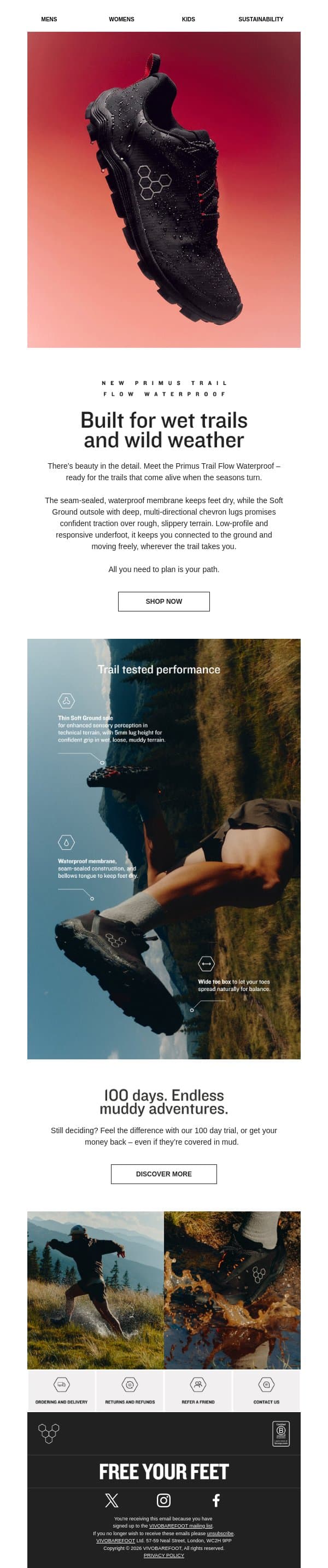 Discover our NEW Primus Trail Flow Waterproof email from Vivobarefoot screenshot