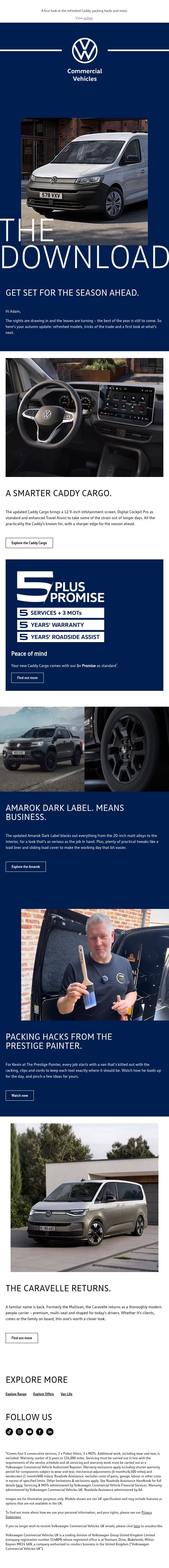 Your autumn update, Adam. email from Volkswagen screenshot