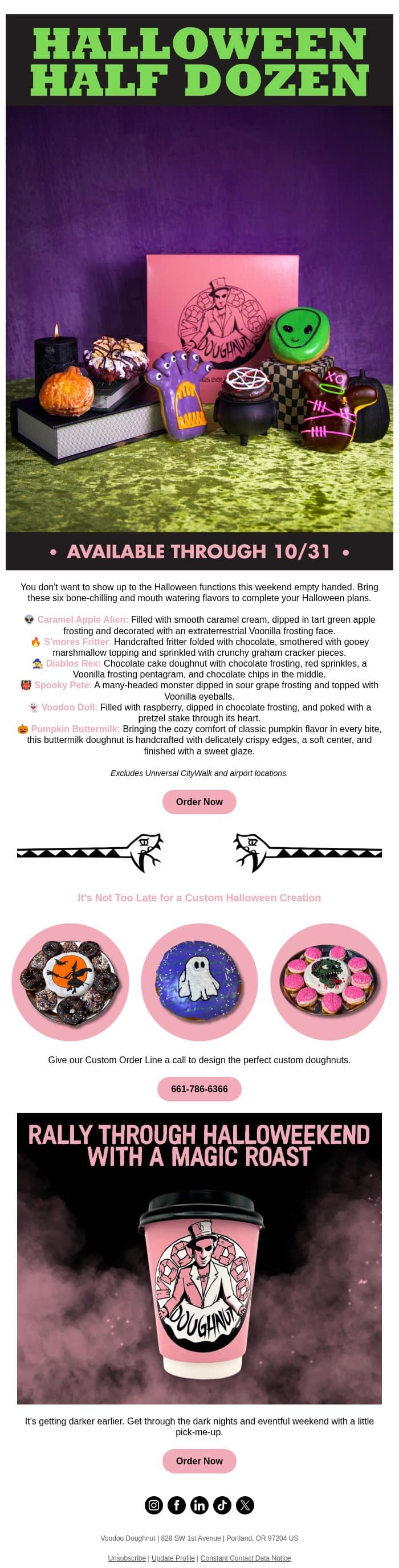 Halloweekend Is Upon Us... 👻 email from Voodoo Doughnut screenshot