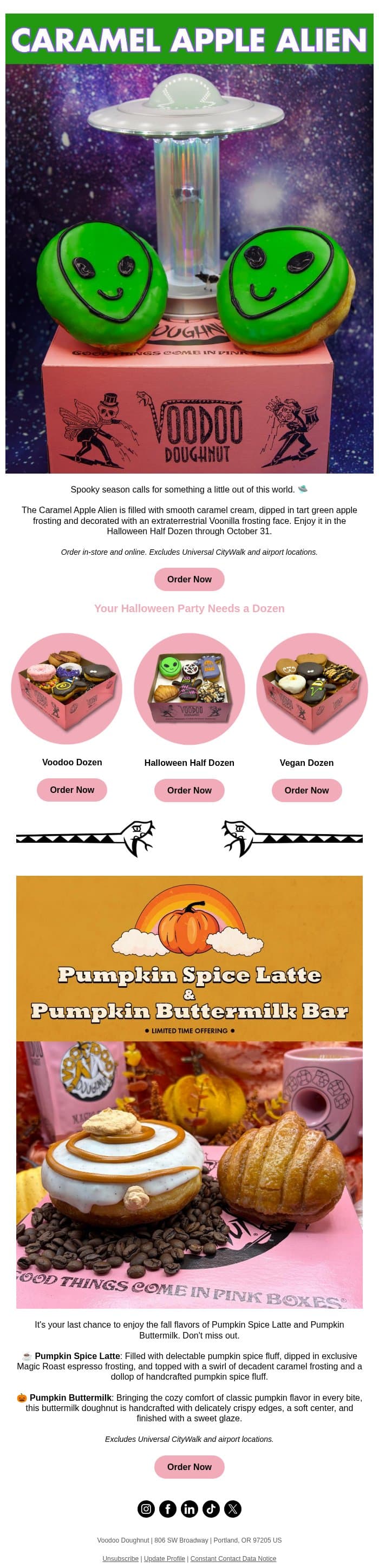 Take a Bite into an Alternate Dimension π½ email from Voodoo Doughnut screenshot