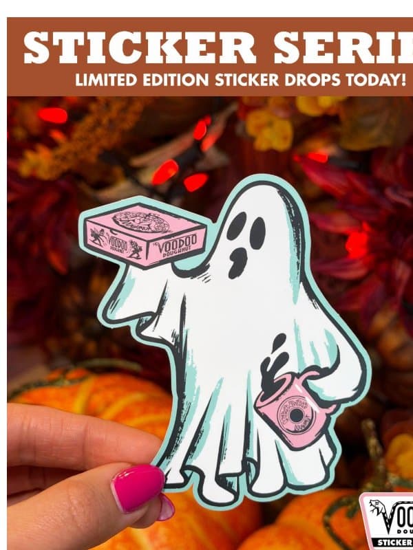 Boo! It's Sticker Drop Day. email from Voodoo Doughnut