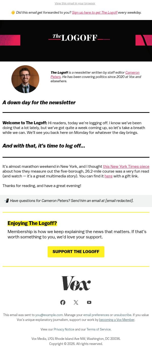 How to measure a marathon before you log off email from Vox screenshot