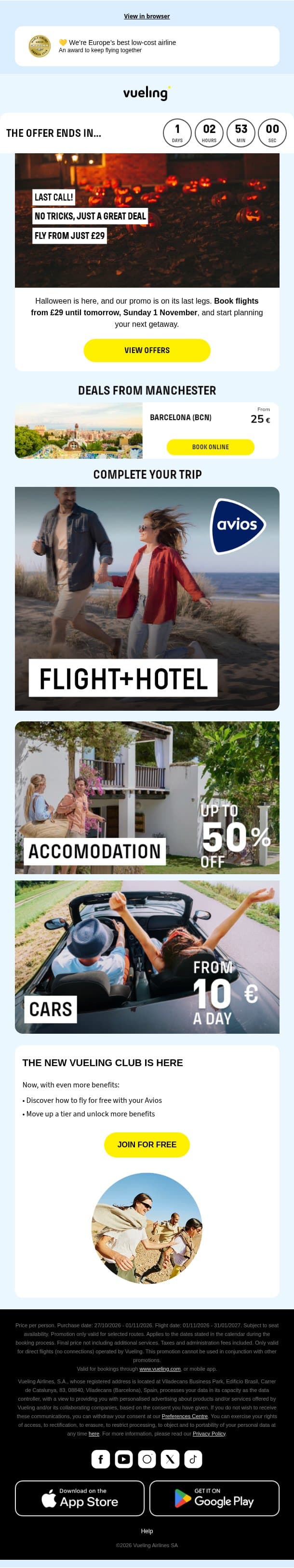 ππ» Tomorrow it disappears... And it's not a ghost email from Vueling screenshot