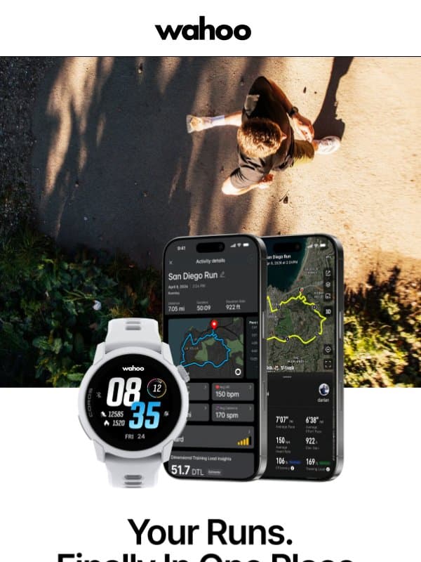 Take your run wherever you want with COROS email from Wahoo Fitness