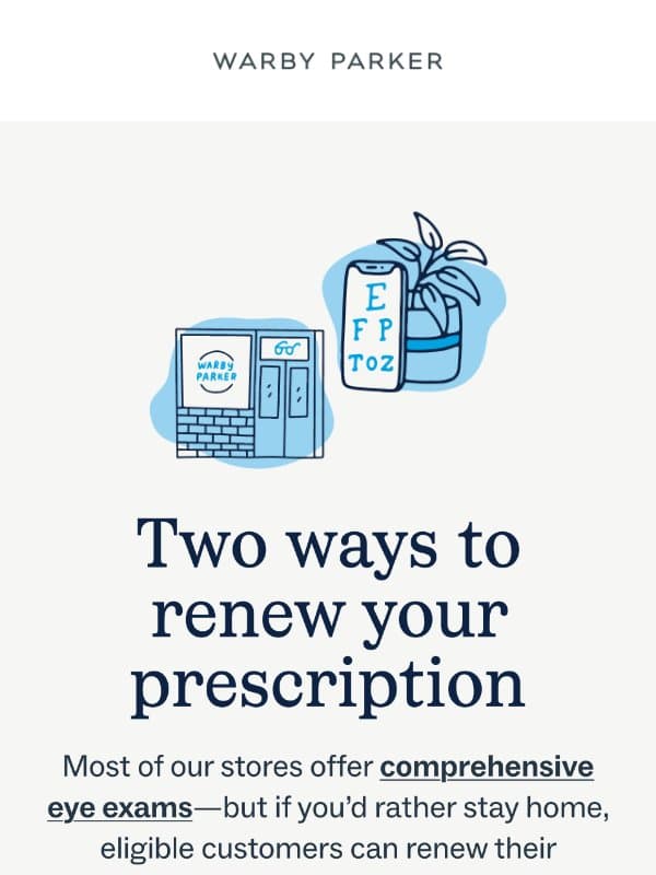 Is your prescription expired? email from Warby Parker