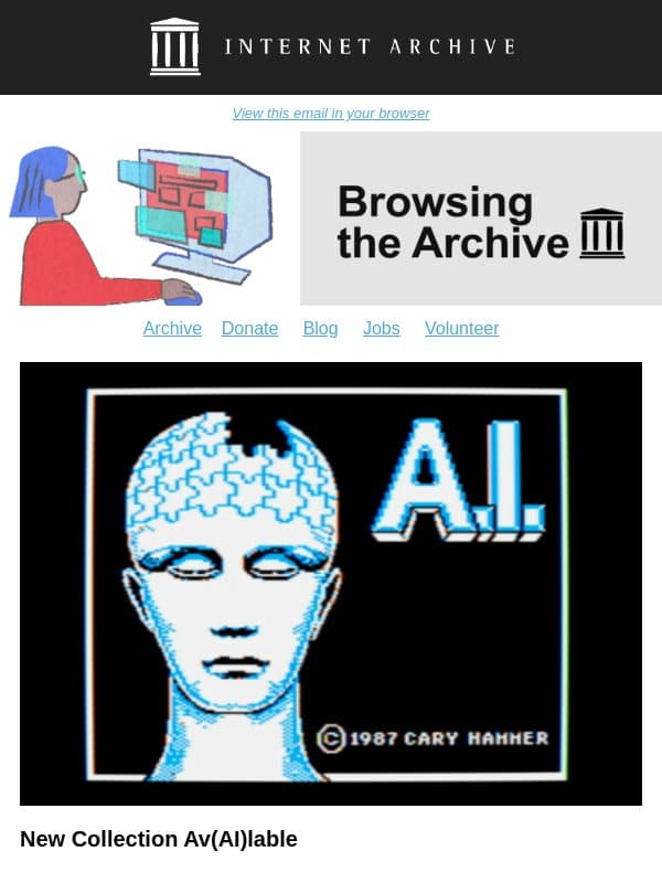 Explore the Vintage AI Collection email from Wayback Machine