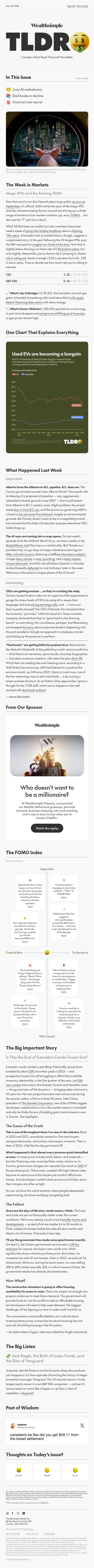 🛢️ Carney’s pipeline problem email from Wealthsimple screenshot