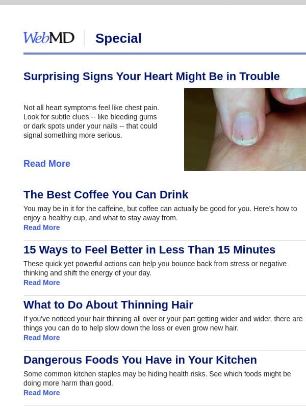Surprising Signs Your Heart Might Be in Trouble email from WebMD Care