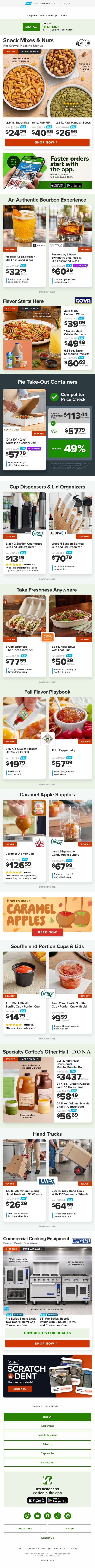 Grab up to 20% off this week's essentials email from WebstaurantStore screenshot