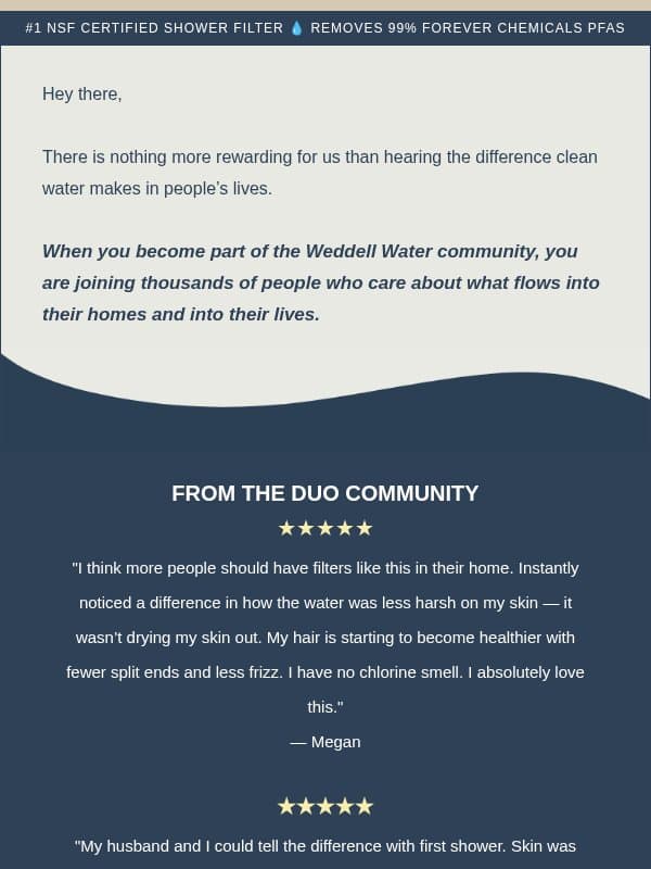 Why thousands trust Weddell Water every day email from Weddell Water