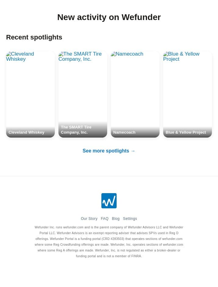 You have new notifications on Wefunder email from Wefunder screenshot